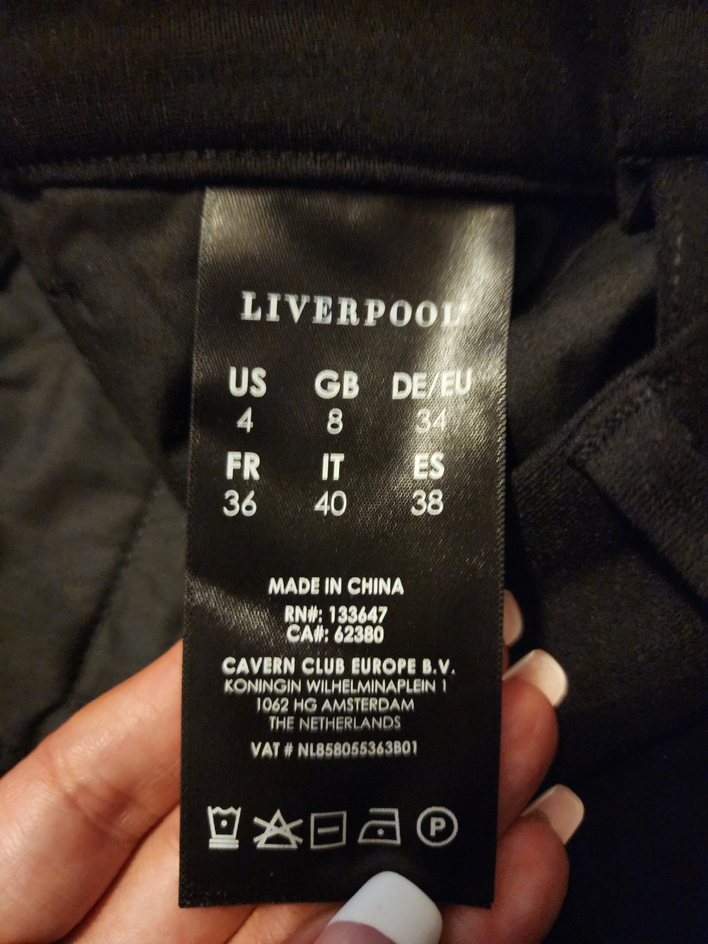 Liverpool Black Tapered Trouser, Size 4 - Picture 5 of 6